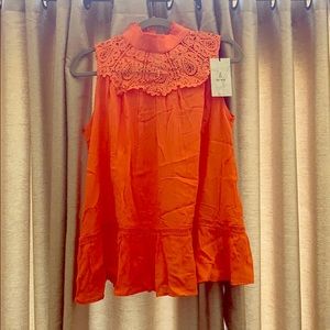 & The Why lace trim sleeveless tunic top NWT